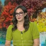 Savannah's green short sleeve cardigan on Today Savannah's green short sleeve cardigan on Today