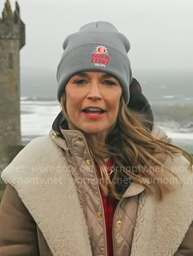 Savannah’s pink quilted hooded jacket on Today Savannah’s pink quilted hooded jacket on Today