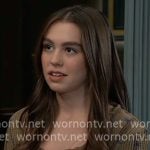 Scout's olive floral knit top on General Hospital Scout's olive floral knit top on General Hospital