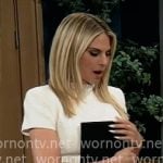 Serena’s white tweed mini dress on General Hospital Serena’s white tweed mini dress on General Hospital