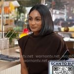 Shanelle Kaul's brown midi dress on CBS Mornings