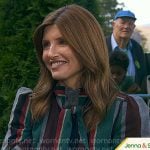Sharon Horgan’s striped tie neck blouse on Today Sharon Horgan’s striped tie neck blouse on Today