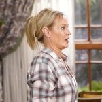 Sharon’s plaid shirt and suede bag on The Young and the Restless Sharon’s plaid shirt and suede bag on The Young and the Restless