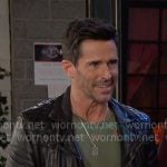 Shawn’s black leather moto jacket on Days of our Lives