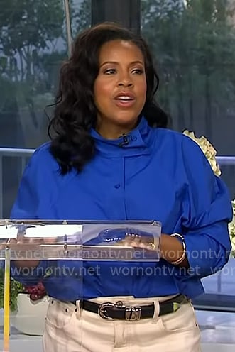 Sheinelle's black leather belt on Today