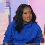 Sheinelle’s blue high neck shirt on Today Sheinelle’s blue high neck shirt on Today