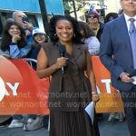 Sheinelle’s brown pleated dress on Today