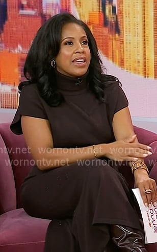 Sheinelle’s brown turtleneck sweater dress on Today