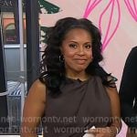 Sheinelle’s brown twisted shoulder dress on Today
