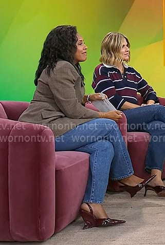 Sheinelle's burgundy heel pumps on Today