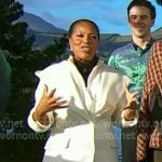 Sheinelle’s white hooded coat on Today Sheinelle’s white hooded coat on Today