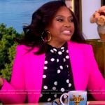 Sherri’s black polka dot tie neck blouse on The View Sherri’s black polka dot tie neck blouse on The View