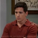Smitty’s red short sleeve knit polo on Beyond the Gates