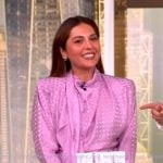 Sona Gasparian’s pink satin drape top on The View Sona Gasparian’s pink satin drape top on The View