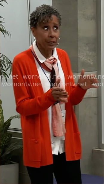 Stella’s red cardigan on General Hospital