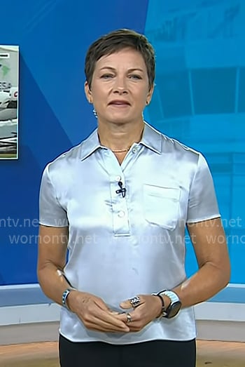 Stephanie's blue silk polo on Today