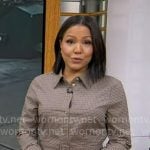 Stephanie's brown check belted shirtdress on Good Morning America