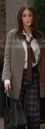 Stephanie’s navy plaid pants on Days of our Lives Stephanie’s navy plaid pants on Days of our Lives
