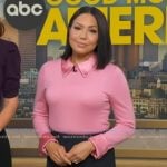 Stephanie's pink collared sweater on Good Morning America Stephanie's pink collared sweater on Good Morning America