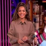 Sunny’s khaki button down shirt and pants on The View Sunny’s khaki button down shirt and pants on The View