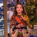 Sunny’s patchwork print fringe dress on The View Sunny’s patchwork print fringe dress on The View