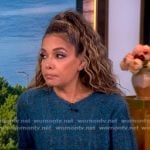 Sunny’s teal mohair sweater and skirt on The View