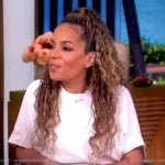 Sunny’s white short sleeve dress on The View Sunny’s white short sleeve dress on The View