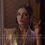 Sydney’s metallic cowl neck gowon on Days of our Lives