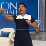 Tamron's black bow detail mini dress on Tamron Hall Show Tamron's black bow detail mini dress on Tamron Hall Show