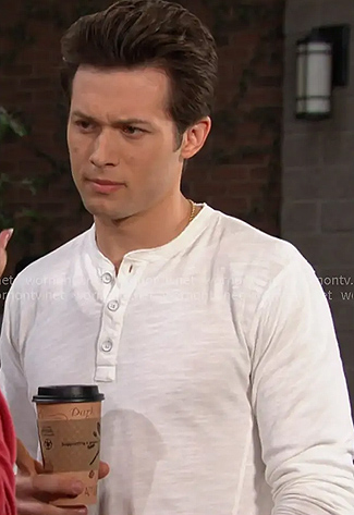 Tate's white henley shirt on Days of our Lives
