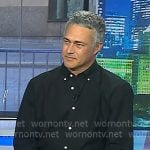Taylor Kinney’s black button down shirt on Today Taylor Kinney’s black button down shirt on Today