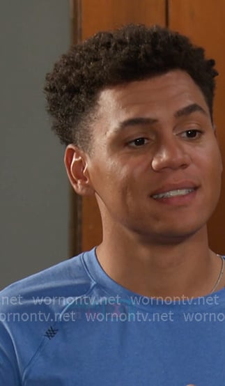 Theo’s blue tee on Days of our Lives Theo’s blue tee on Days of our Lives