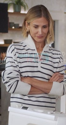 Toni’s stirped half-zip sweater on Greys Anatomy