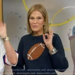 Tory's navy football sweater on Good Morning America Tory's navy football sweater on Good Morning America