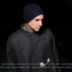 Travis’s check print shirt on The Kardashians Travis’s check print shirt on The Kardashians