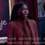 Trina's brown lace dress on General Hospital