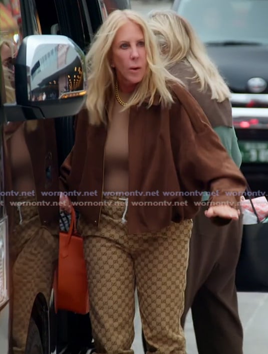 Vicki’s brown suede jacket on The Real Housewives of Orange County Vicki’s brown suede jacket on The Real Housewives of Orange County