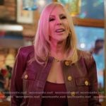 Vicki’s burgund leather jacket on The Real Housewives of Orange County Vicki’s burgund leather jacket on The Real Housewives of Orange County