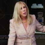 Vicki’s pink tweed jacket and mini skirt on The Real Housewives of Orange County Vicki’s pink tweed jacket and mini skirt on The Real Housewives of Orange County