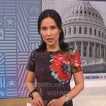 Vicky’s black floral shift dress on NBC News Daily Vicky’s black floral shift dress on NBC News Daily