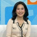 Vicky's ivory contrast trim ribbed dress on Today