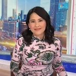 Vicky's pink floral turletneck top on NBC News Daily