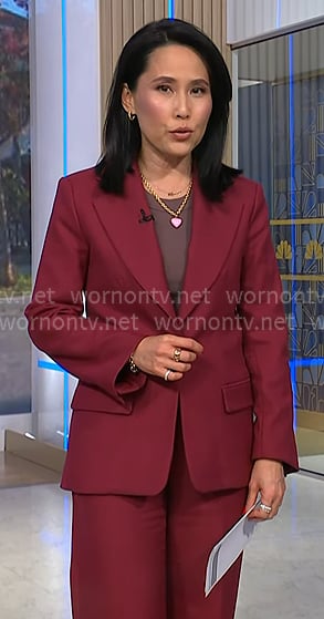 Vicky's red blazer and pant suit on NBC News Daily