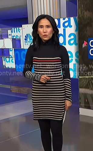 Vicky's striped knit dress on NBC News Daily