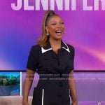 Victoria Monet's black contrast mini dress on The Jennifer Hudson Show Victoria Monet's black contrast mini dress on The Jennifer Hudson Show