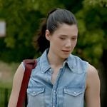 Violet's denim tie front top on Chicago Fire Violet's denim tie front top on Chicago Fire