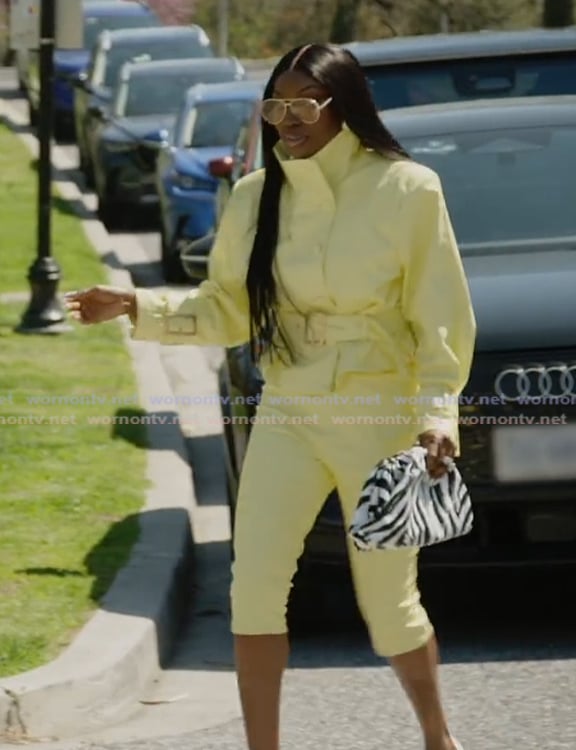 Wendy’s yellow belted jacket on The Real Housewives of Potomac