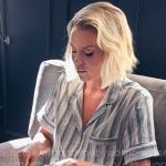 Whitney's blue striped short pajamas on The Real Housewives of Salt Lake City Whitney's blue striped short pajamas on The Real Housewives of Salt Lake City