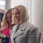 Whitney's grey double breasted wool blazer on The Real Housewives of Salt Lake City Whitney's grey double breasted wool blazer on The Real Housewives of Salt Lake City