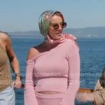 Whitney’s pink off-shoulder sweater and skirt on The Real Housewives of Salt Lake City